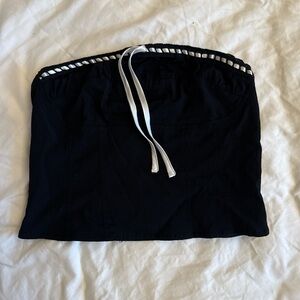 Garage Black Tube Top with White Trim